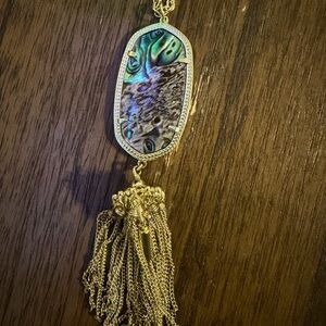 Kendra Scott Gold and Abalone long pendant